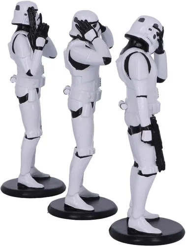 Vista 4 de Nemesis Now Figuras de ciencia ficción originales de Stormtrooper Three Wise, color blanco, 5.5 in