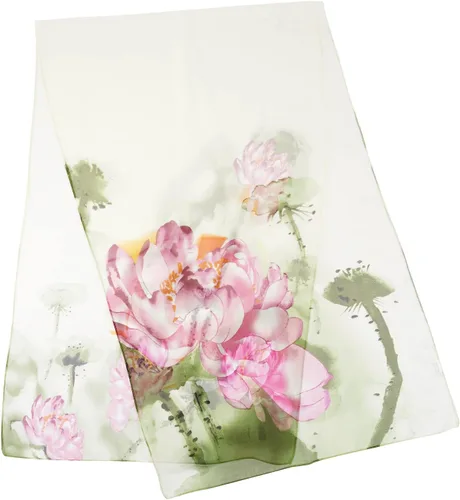 Vista 6 de E-Clover Bufanda transparente de gasa suave con estampado floral para mujer