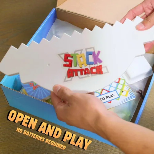Vista 7 de Stack Attack XL Tower Game, juegos de mesa gigantes para niños y adultos, bloque de construcción de noche de juego familiar y regalos apilables