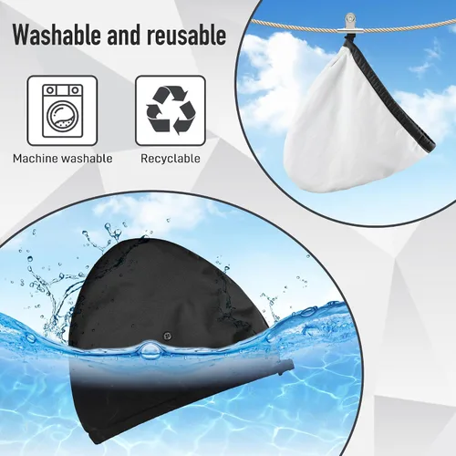 Vista 6 de Paquete de aceite de ricino para la cabeza, elástico y reutilizable, de algodón orgánico para mujeres que duermen, doble capa impermeable