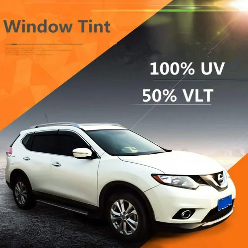 Vista 5 de 2mil 50% VLT - Película autoadhesiva para auto, nano cerámica, para ventana, control de calor, tintado para ventana lateral, hogar, oficina, vinilo