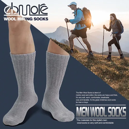 Vista 4 de Calcetines EBMORE de lana merino, para hombre, para invierno, térmicos, gruesos, pesados, suaves, acogedores para clima frío