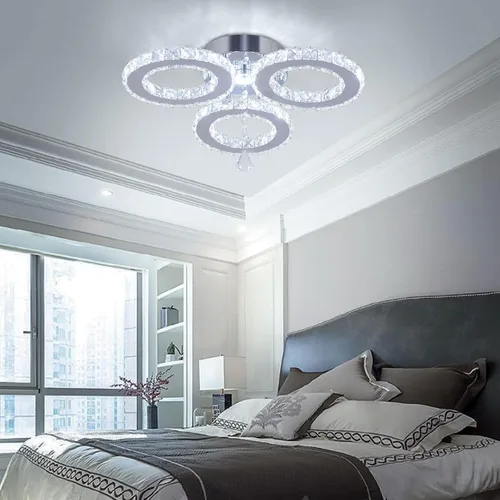 Vista 2 de Lámpara de techo LED con 3 anillas, color blanco frío