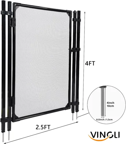 Vista 2 de VINGLI Puerta de valla de piscina autoenganchable, valla de seguridad para piscina enterrada con bisagra de cierre automático, barrera de seguridad