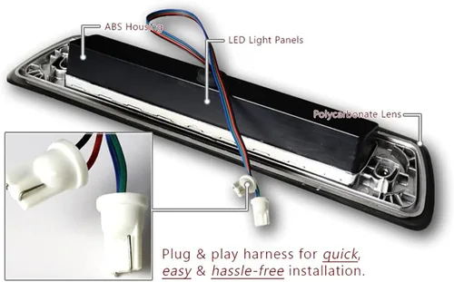 Vista 4 de 18-LED lente humo tronco tercera luz de freno luz trasera compatible con Ford F-150 2009 - 2014, reemplaza OEM # AL3Z13A613E , FO2890104, 2010 2011