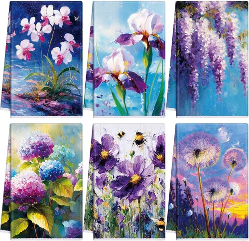 Vista 15 de Geyoga 6 Piezas Toallas de Cocina de Girasol Toallas de Platos Absorbentes Paños de Té Decorativos para Cocina de Verano Baño Decoración del Hogar