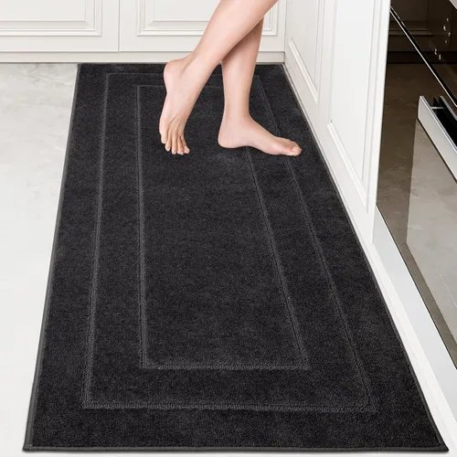 Vista 27 de PURRUGS Alfombra de cocina lavable a máquina, de 24 x 35.5 pulgadas, antideslizantes, antideslizantes, tapetes de pie suaves y superabsorbentes