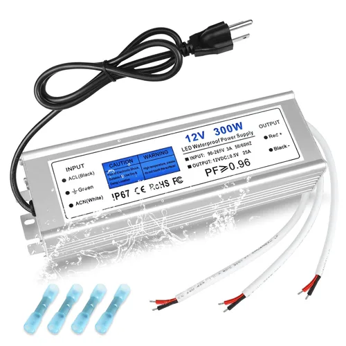 Vista 10 de Fuente de alimentación LED de 12 V 400 W, transformador de bajo voltaje impermeable IP67, convertidor de voltaje constante de CA a CC de 12 V 33.3 A