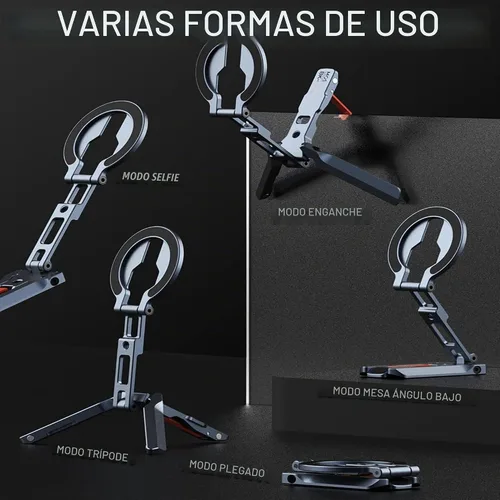 Vista 2 de MOSENVKA Soporte magnético ultrafino para teléfono y soporte de trípode de Plateado