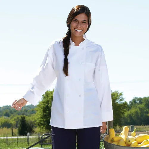 Vista 3 de Uncommon Threads Abrigo de Chef para Mujer 10 Btn 5.25oz