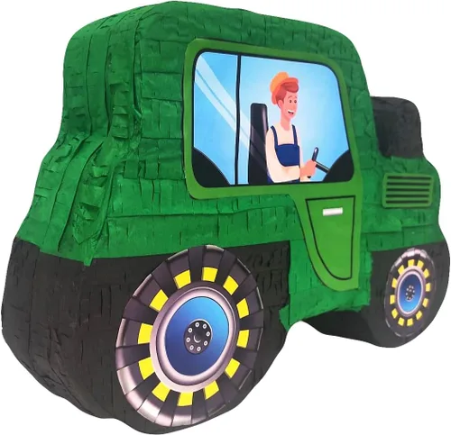 Vista 2 de La piñata tractor acelera la diversión con un punto culminante de fiesta temática de granja!
