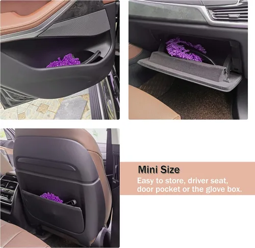 Vista 6 de Amiss Paquete de 2 mini cepillos de microfibra para salpicadero de automóvil, cepillo multifuncional de limpieza para automóvil, accesorios
