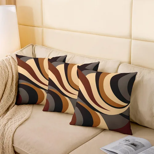 Vista 88 de Juego de 2 fundas de almohada abstractas de 16 x 16 pulgadas para niños, niñas, adolescentes, decoración de dormitorio, moderna a rayas, decoración