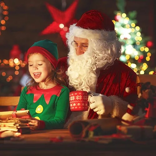 Vista 5 de PrettyQueen Disfraz de Papá Noel para hombres, traje profesional de Papá Noel, para adultos, hombres, disfraz de Papá Noel, de lujo, 9 piezas