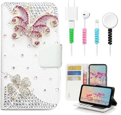 Vista 5 de Bling SSBLDwCPSeries-16 - Funda de piel con tapa y protector de cable, diseño 3D
