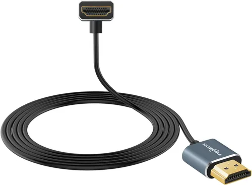 Vista 4 de Twozoh Cable HDMI flexible a HDMI en ángulo descendente de 90° 1 pie, cable HDMI ultra delgado y delgado compatible con 3D/4K @60Hz