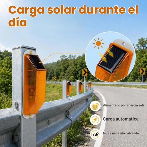 Vista 5 de Aolyty Luz de Advertencia Estroboscópica Solar, Lámpara de Advertencia LED Sensible, Luz Super Brillante IP54, Control de Luz Impermeable, Baliza