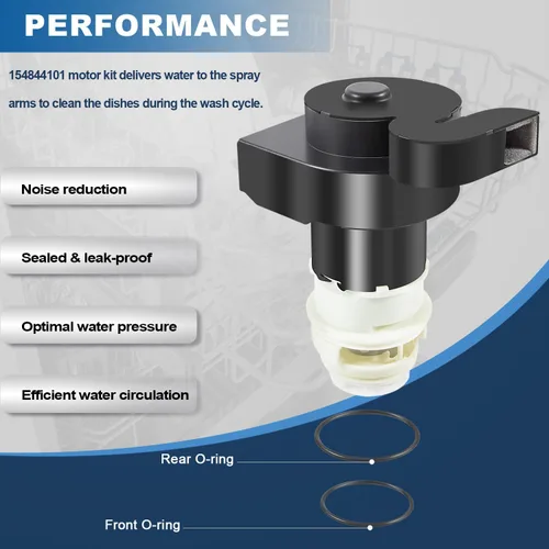 Vista 4 de 154844101 Motor Kit/154844101 Motor de bomba de circulación para lavavajillas con juntas tóricas para lavavajillas Frigidaire, reemplazar 154483001
