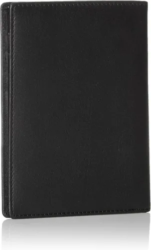 Vista 2 de Tienda Basics Cartera de cuero con bloqueo RFID para pasaporte - 6 x 4 pulgadas, Negro -, Cartera de cuero con bloqueo RFID para pasaporte