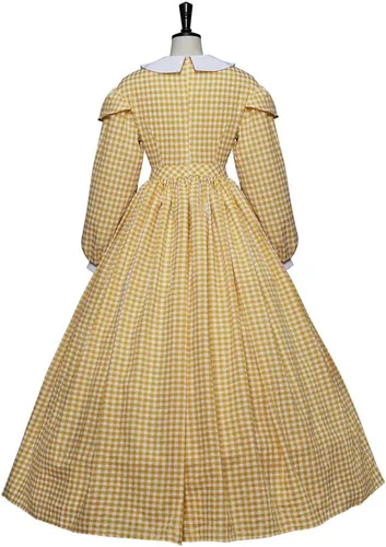 Vista 5 de Fortunehouse Women's Civil War Dress Vintage Costume Medieval Victorian Rococo Plaid Ball Gown Maiden Costume