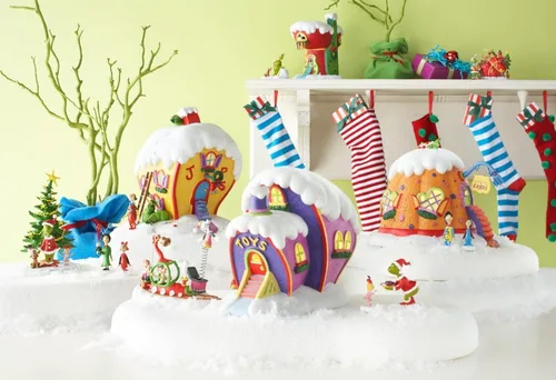 Vista 3 de Department 56 Dr. Seuss Grinch Village Who-Ville - Figura de accesorios de tienda de juguetes, figura de resina y hierro pintada a mano, figuras