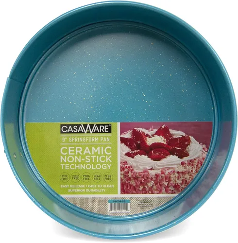 Vista 2 de casaWare Molde desmontable de 9 pulgadas con revestimiento de cerámica antiadherente (granito azul)