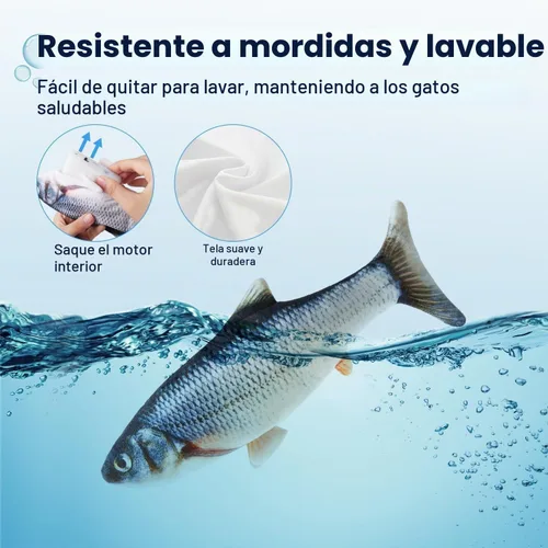Vista 6 de Potaroma - Juguetes para gatos con SilverVine y menta de gato, pescado en movimiento flexible para perros pequeños, de ejercicio, interactivos