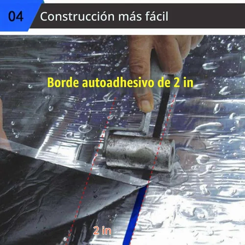 Vista 5 de Fieltro autoadhesivo para techos, cinta de reparación de tejas de techo de asfalto, rollo protector de techo, cinta intermitente para techos