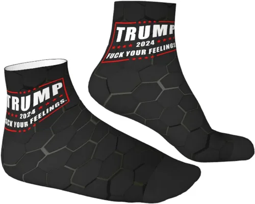 Vista 3 de GDJF Trump 2024 Fuck Your Feelings Ankle Socks Winter Low Cut Sports Warm Comfort Breathable Casual Socks For Mens And Womens (1)