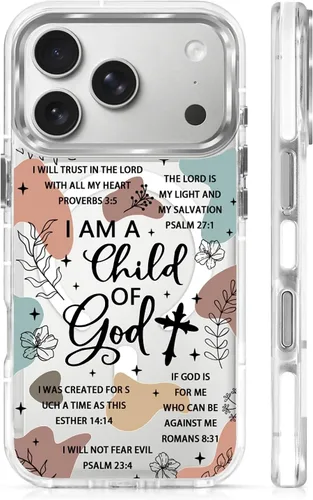 Vista 65 de Funda para iPhone 13/14 [compatible con Magsafe], funda magnética transparente de silicona a prueba de golpes con patrón de versículos de la Biblia
