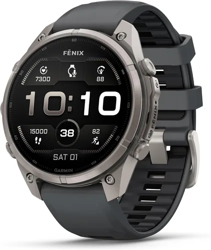 Vista 32 de Garmin fēnix® 9 Pro, titanio, 1.850 in, naranja otoño/naranja chispa