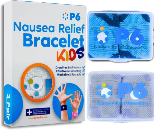 Vista 16 de P6 Bandas de mareo por movimiento para niños, pulseras para niños antináuseas, crucero por mar, viajes, enfermedades del automóvil, alivio natural