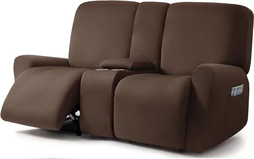 Vista 10 de ULTICOR Fundas para sofá reclinable de 8 piezas con diseño de jacquard cuadrado, fundas elásticas para sofá reclinable de 3 cojines, gruesas, suaves