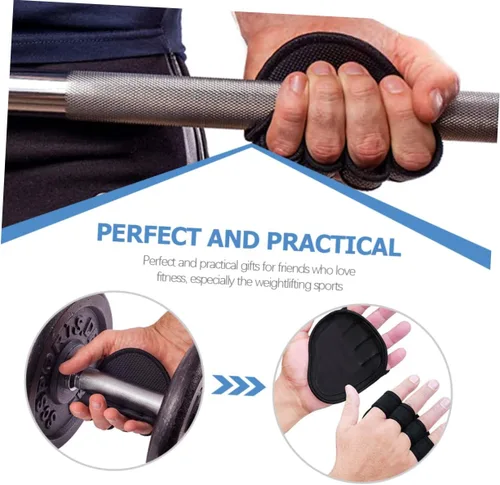 Vista 3 de 1 par de guantes de gimnasio para hombre, guantes de gimnasio para hombres, guantes de entrenamiento para levantamiento de pesas, almohadilla
