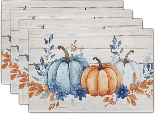 Vista 14 de Fall Placemats 12×18 Inches Set of 4 Autumn Leaves Festival Indoor Kitchen Dining Table Place Mats for Home Party Decoration