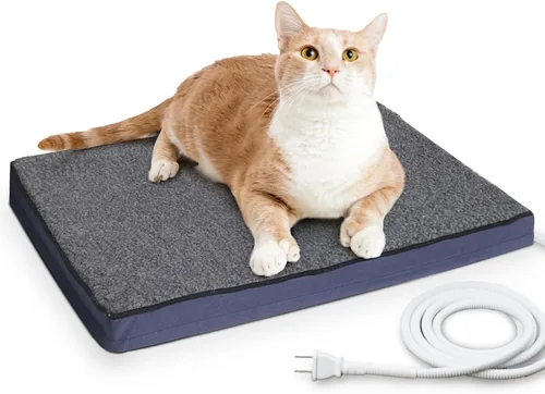 Vista 13 de MARUNDA Cama climatizada para gatos para exteriores, cama para mascotas 100% impermeable con termostato automático doble integrado, cama climatizada