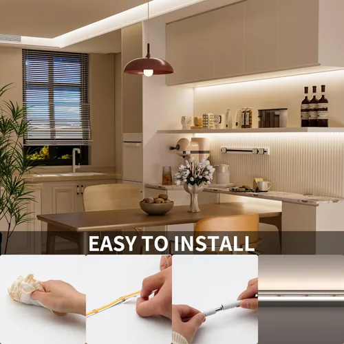 Vista 9 de PAUTIX Tira de luz LED de 24 V, color blanco frío, 5000 K, tira de luz LED COB de 20 pies/20.0 ft, luz LED flexible súper brillante para cocina