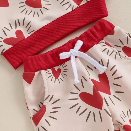 Vista 4 de Engofs Conjunto de sudadera de manga larga para bebé niño y niña, 2 piezas, sudadera de manga larga para otoño e invierno