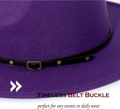 Vista 65 de Lisianthus - Sombrero con cinta con hebilla de ajuste, para mujer, modelo Fedora
