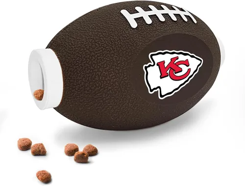 Vista 10 de NFL Buffalo Bills Juguete Dispensador de Premios de Fútbol Americano para Perros y Gatos, Juguete de Pelota de Goma para Mascotas, Juguete