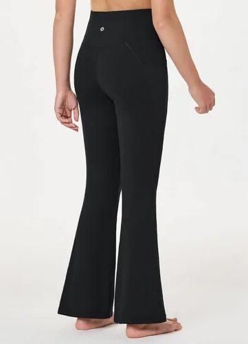 Vista 2 de BALEAF Leggings acampanados para niñas, cintura alta, corte de bota, pantalones de yoga y danza, leggings con bolsillos