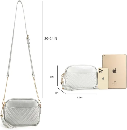 Vista 4 de lola mae Bolso bandolera acolchado, bolso de hombro de diseño moderno