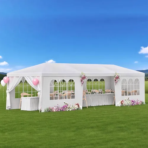 Vista 17 de Carpa para exteriores, carpa de fiesta de boda, refugio de campamento, refugio instantáneo comercial, tienda de campaña impermeable con paredes