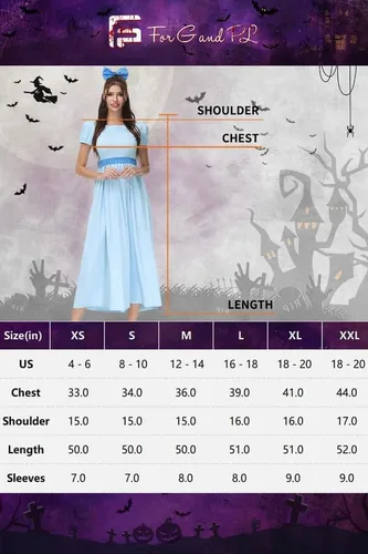 Vista 8 de For G and PL Vestido largo azul de princesa cosplay de Halloween