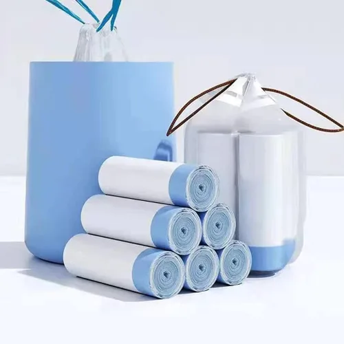 Vista 7 de Bolsas de basura pequeñas de 1.2 galones, bolsas de basura para baño, con cordón, 60 unidades, bolsas de basura que se encogen automáticamente