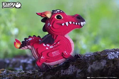 Vista 6 de Eugy Rompecabezas 3D de Dragón Rojo, 24 piezas, respetuoso con el medio ambiente, juguete educativo para niños, niñas y niños a partir de 6 años