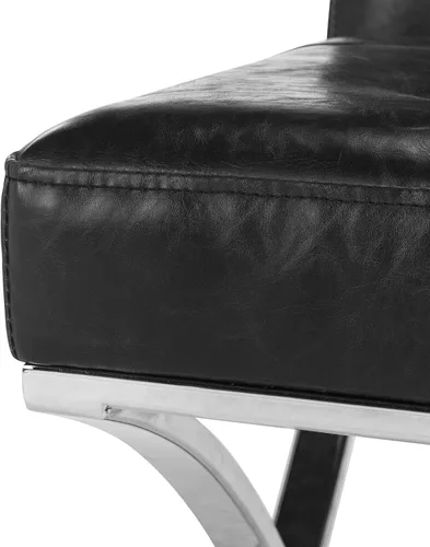 Vista 7 de Safavieh Home Walsh - Silla auxiliar de piel sintética negra y cromada