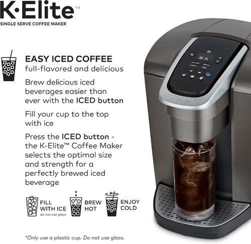 Vista 4 de Nostalgia Horno microondas retro para encimera, grande, 800 W, 0.9 pies cúbicos, 12 cocción preprogramada y cafetera Keurig K-Elite K-Elite