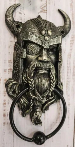 Vista 6 de Ebros Gift Gobernante nórdico vikingo de Asgard Warrior Raven God Odin The Alfather - Alabador decorativo para puerta con resina hecha a mano