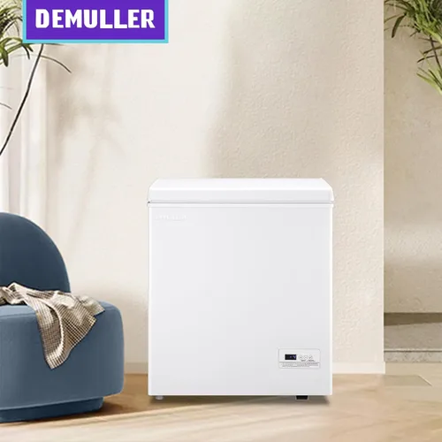 Vista 9 de DEMULLER Congelador de pecho, pequeña máquina de congelación profunda blanca de 4.0 pies cúbicos, compacta con puerta superior abatible y panel